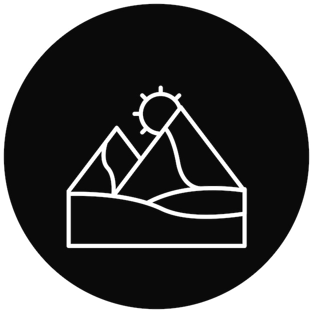 Imagen vectorial del icono del paisaje del día del desierto Se puede usar para paisajes
