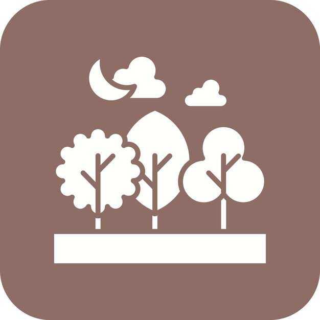 Vector imagen vectorial de icono de paisaje forestal se puede usar para paisajes