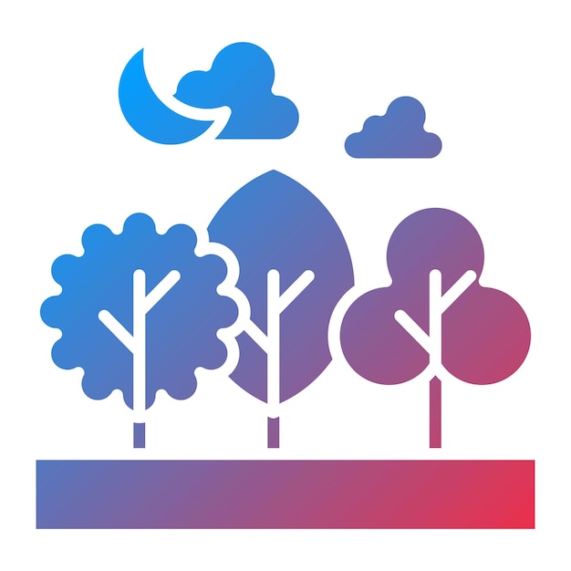Imagen vectorial de icono de paisaje forestal Se puede usar para paisajes