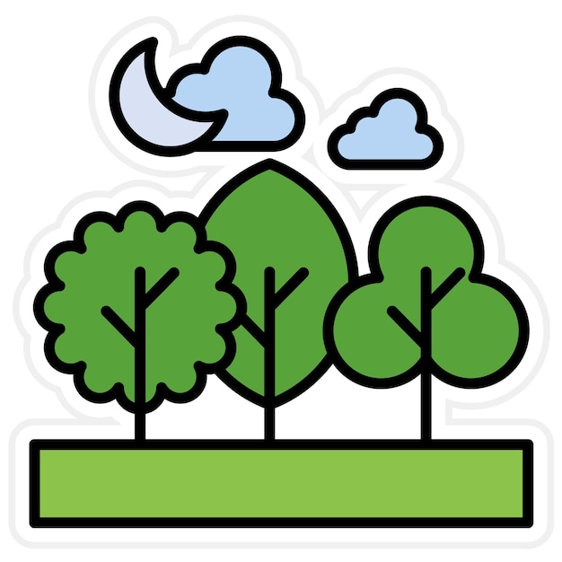 Imagen vectorial de icono de paisaje forestal Se puede usar para paisajes