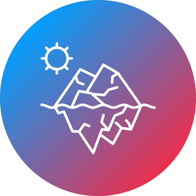 Imagen vectorial de icono de paisaje de iceberg Se puede usar para paisajes
