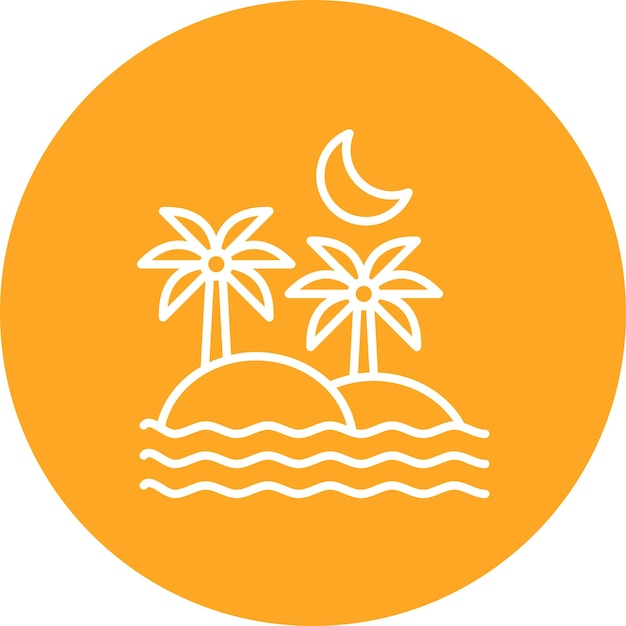 Imagen vectorial del icono de paisaje de la isla Se puede usar para paisajes