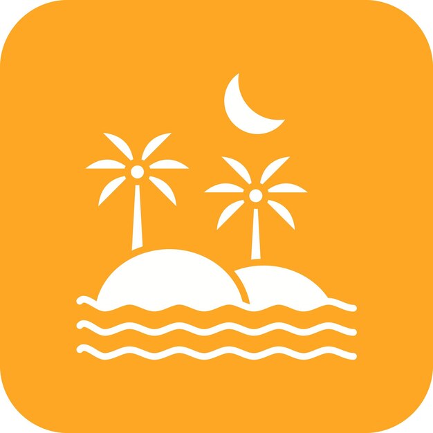 Imagen vectorial del icono de paisaje de la isla Se puede usar para paisajes
