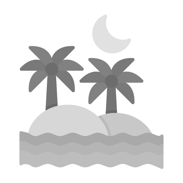 Imagen vectorial del icono de paisaje de la isla Se puede usar para paisajes