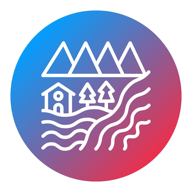 Imagen vectorial del icono del paisaje italiano Se puede utilizar para Italia