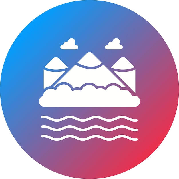 Imagen vectorial del icono del paisaje del lago Se puede usar para paisajes