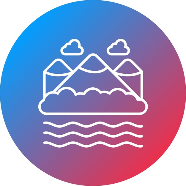 Imagen vectorial del icono del paisaje del lago Se puede usar para paisajes