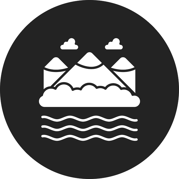 Imagen vectorial del icono del paisaje del lago Se puede usar para paisajes