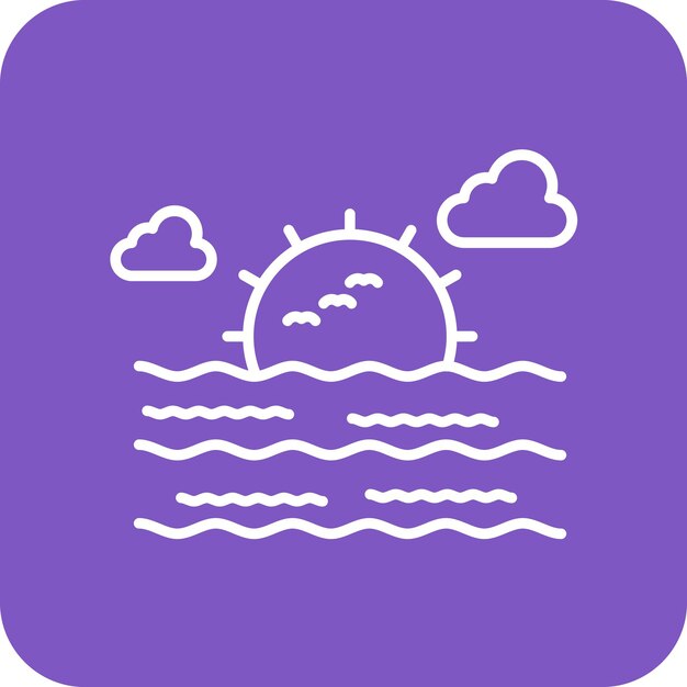 Imagen vectorial de icono de paisaje marítimo Se puede utilizar para paisajes