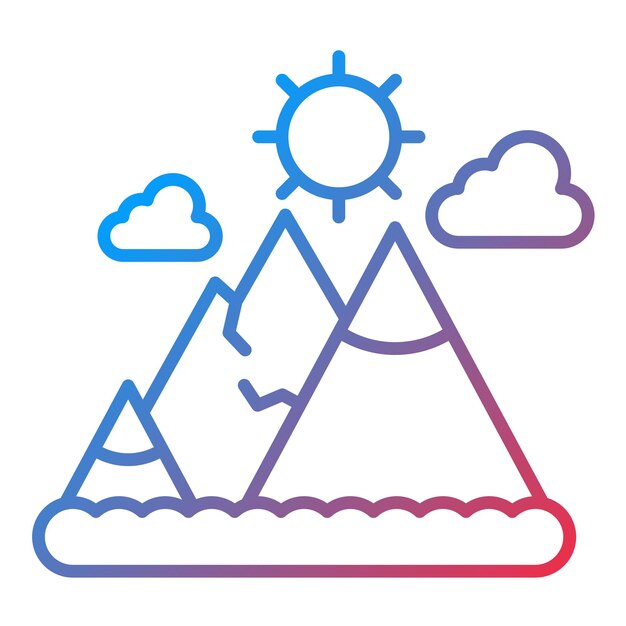 Imagen vectorial de icono de paisaje de montañas Se puede usar para paisajes