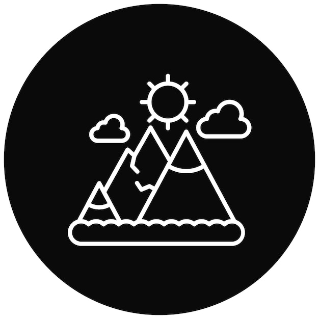 Imagen vectorial de icono de paisaje de montañas Se puede usar para paisajes