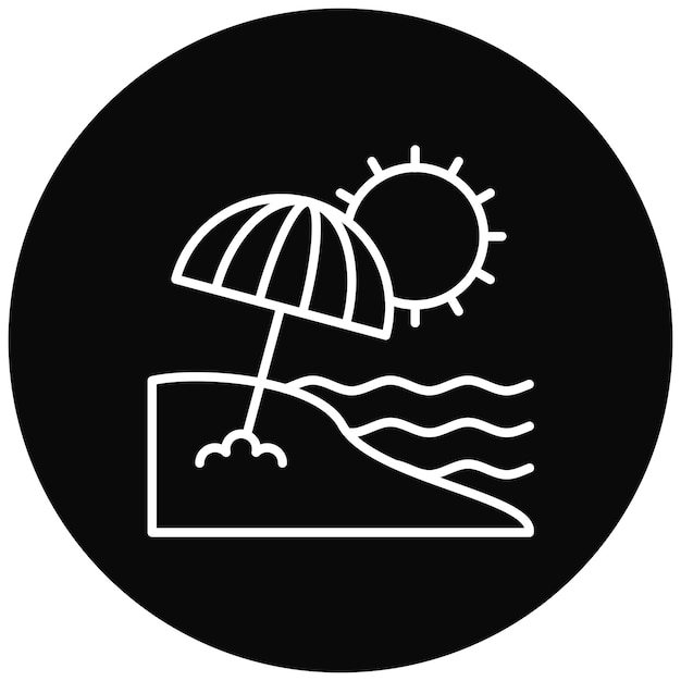 Imagen vectorial de icono de paisaje de playa Se puede usar para paisajes