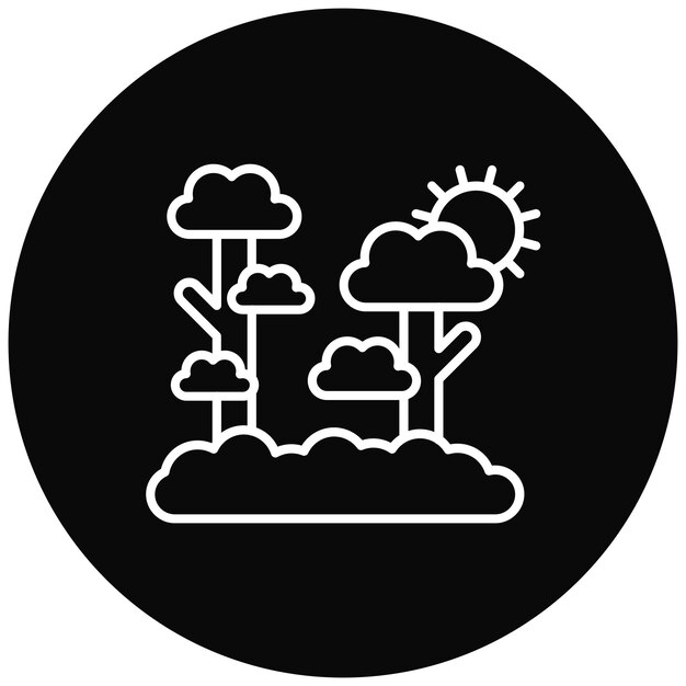 Imagen vectorial de icono de paisaje de selva Se puede usar para paisajes