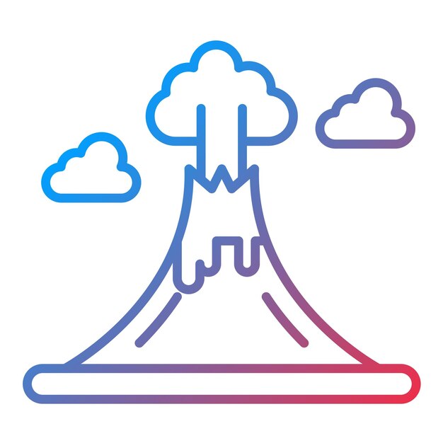 Imagen vectorial del icono del paisaje del volcán Se puede usar para paisajes