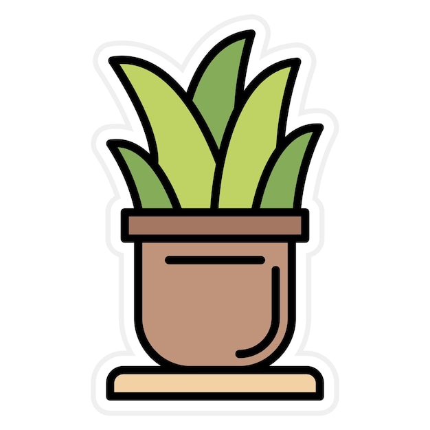 Imagen vectorial del icono de pájaro en la olla de flores Se puede usar para la primavera