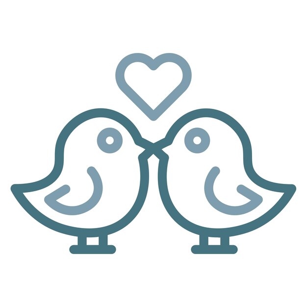 Imagen vectorial del icono de los pájaros del amor Se puede usar para el aniversario