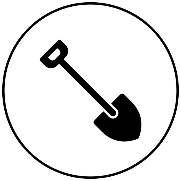 La imagen vectorial del icono de la pala se puede utilizar para la jardinería