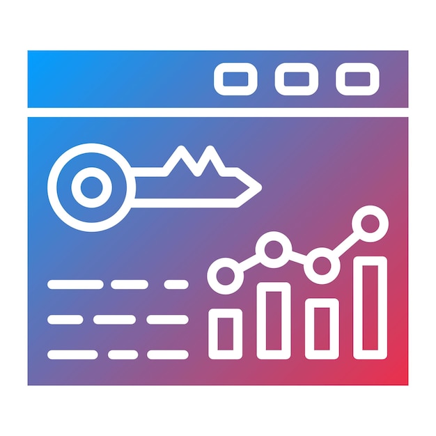 Imagen vectorial de icono de palabras clave de rango Se puede usar para SEO y SEM