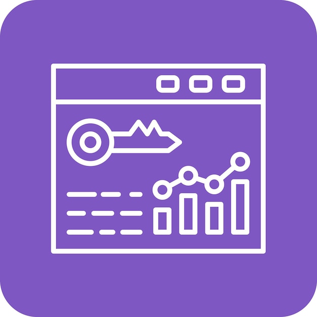 Imagen vectorial de icono de palabras clave de rango Se puede usar para SEO y SEM