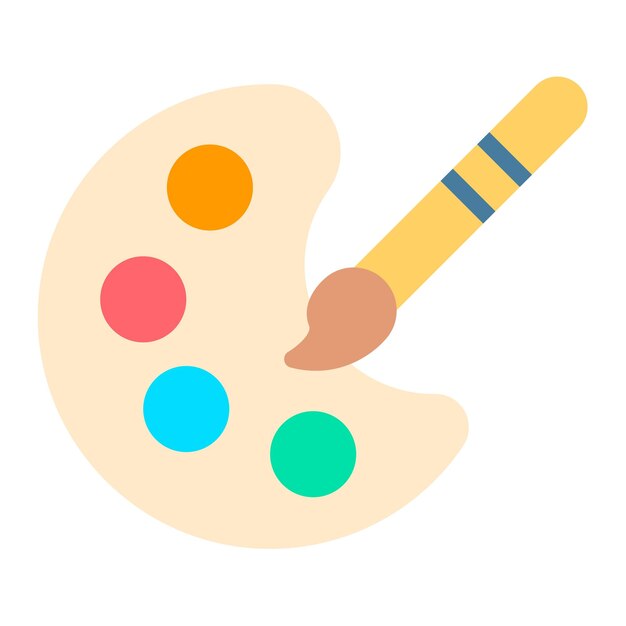 La imagen vectorial del icono de la paleta de colores se puede utilizar para las características de la tela
