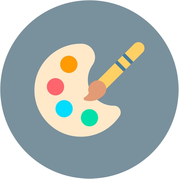 La imagen vectorial del icono de la paleta de colores se puede utilizar para las características de la tela