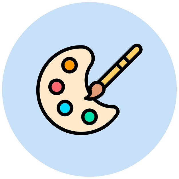 La imagen vectorial del icono de la paleta de colores se puede utilizar para las características de la tela