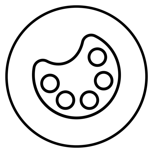 Imagen vectorial del icono de la paleta de pintura Se puede utilizar para la artesanía
