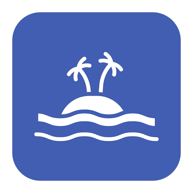 Imagen vectorial del icono de Palm Island Se puede usar para Beach Resort