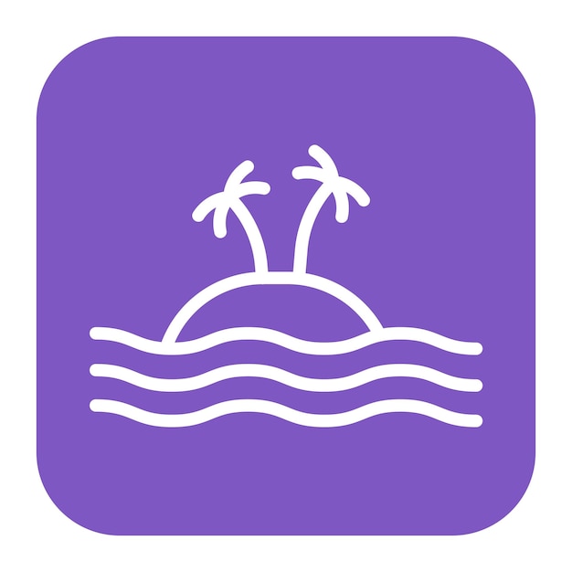 Imagen vectorial del icono de Palm Island Se puede usar para Beach Resort