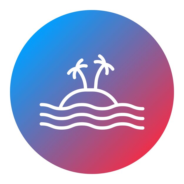 Imagen vectorial del icono de Palm Island Se puede usar para Beach Resort