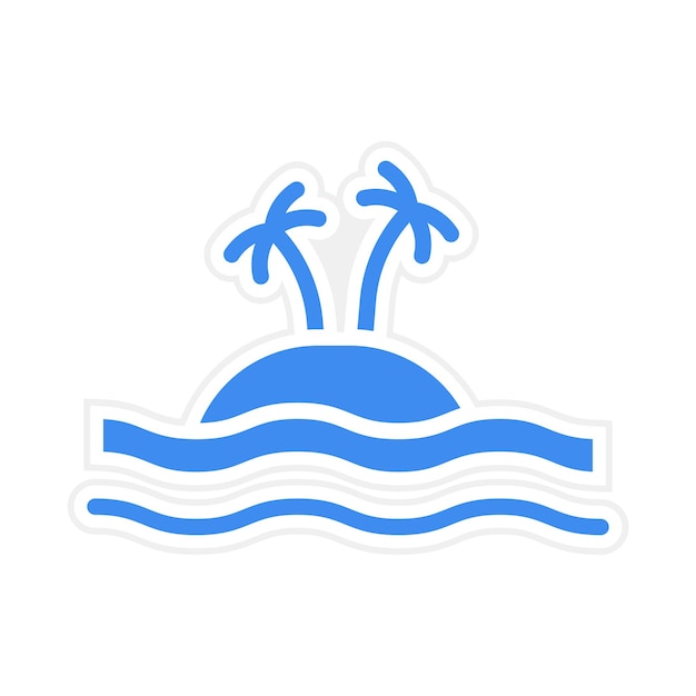 Imagen vectorial del icono de Palm Island Se puede usar para Beach Resort