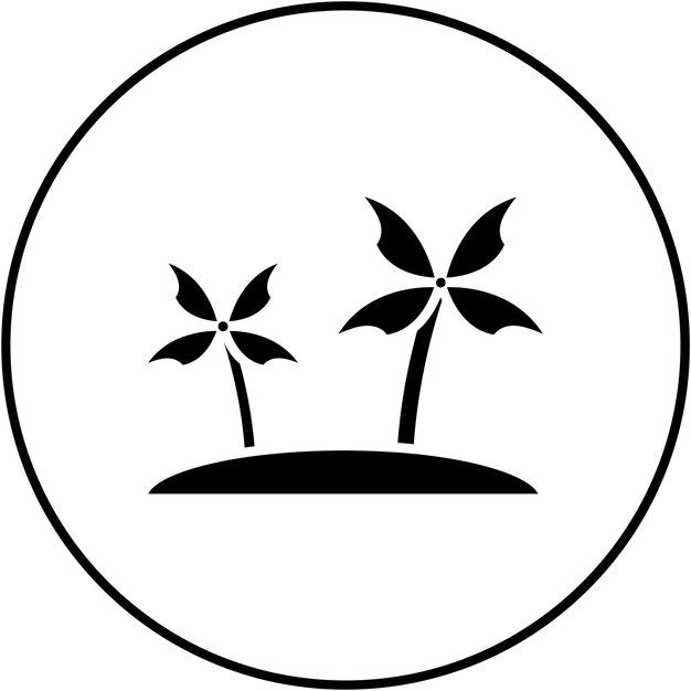 La imagen vectorial del icono de Palm Island se puede usar para Dubai