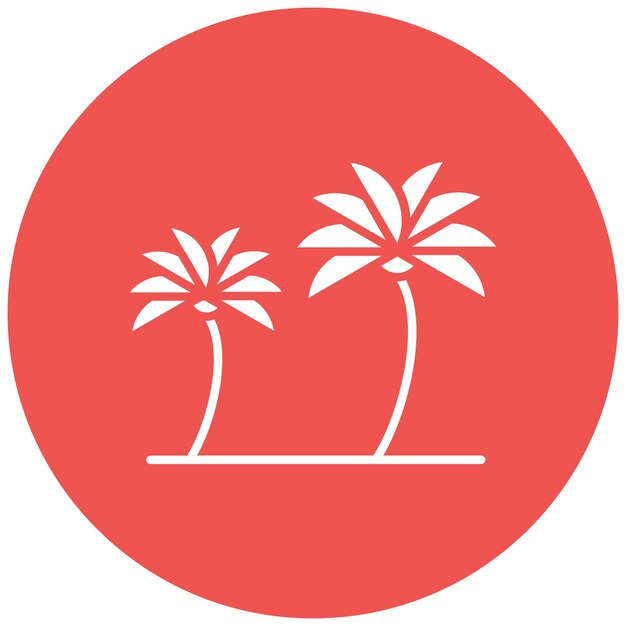 Imagen vectorial del icono de la palmera Se puede utilizar para Coastline