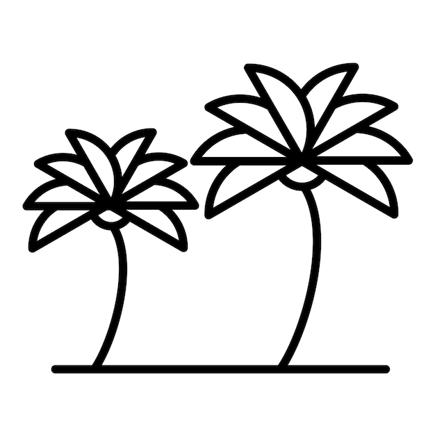 Vector imagen vectorial del icono de la palmera se puede utilizar para coastline