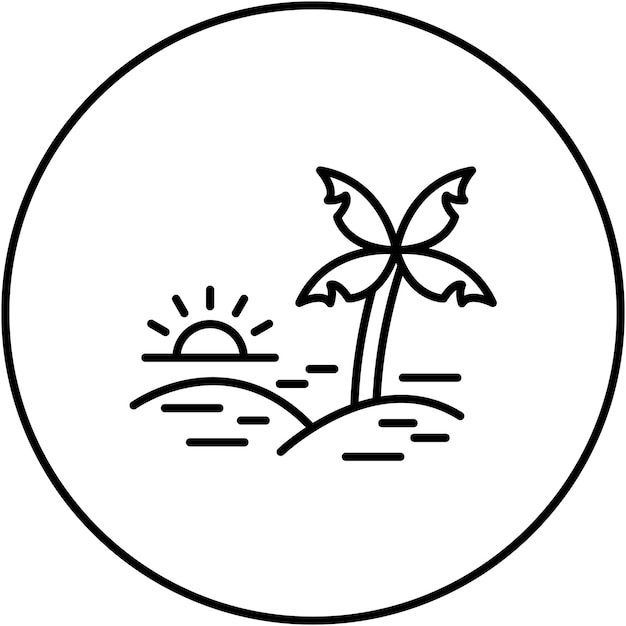La imagen vectorial del icono de las palmeras se puede usar para el desierto