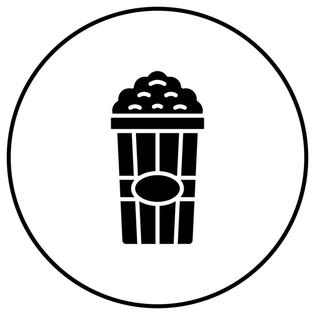 Imagen vectorial del icono de palomitas de maíz Se puede usar para el cine