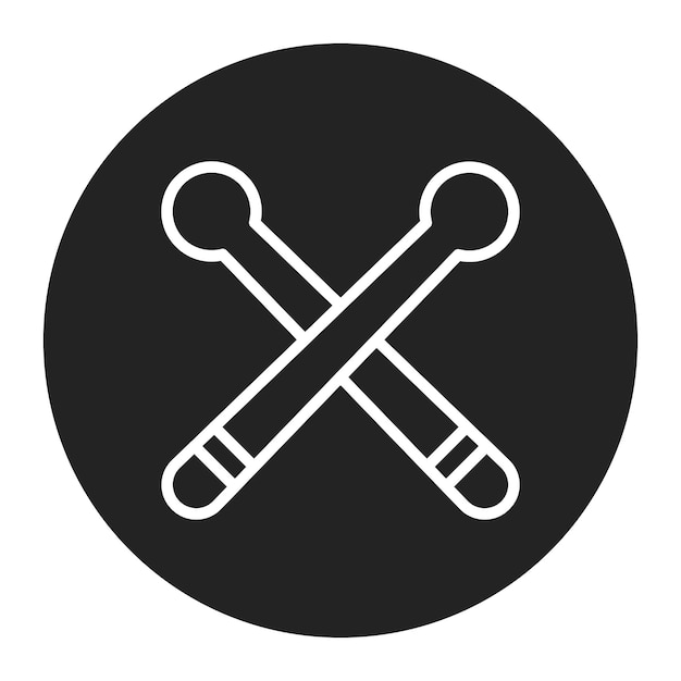 Imagen vectorial del icono de los palos de batería Se puede usar para Rock and Roll