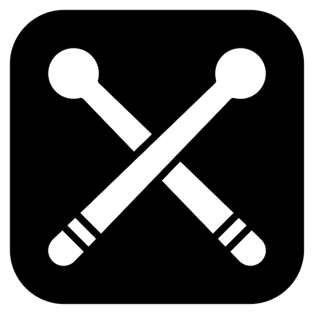 Imagen vectorial del icono de los palos de batería Se puede usar para Rock and Roll