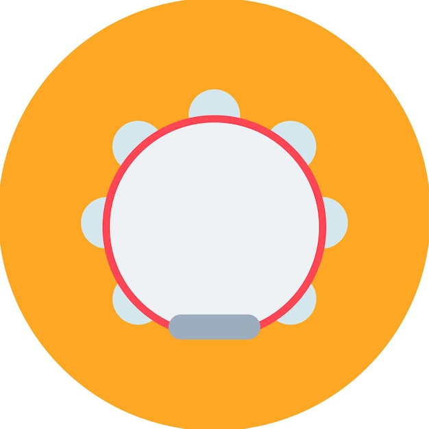 Imagen vectorial del icono de la pandereta Se puede usar para Artist Studio