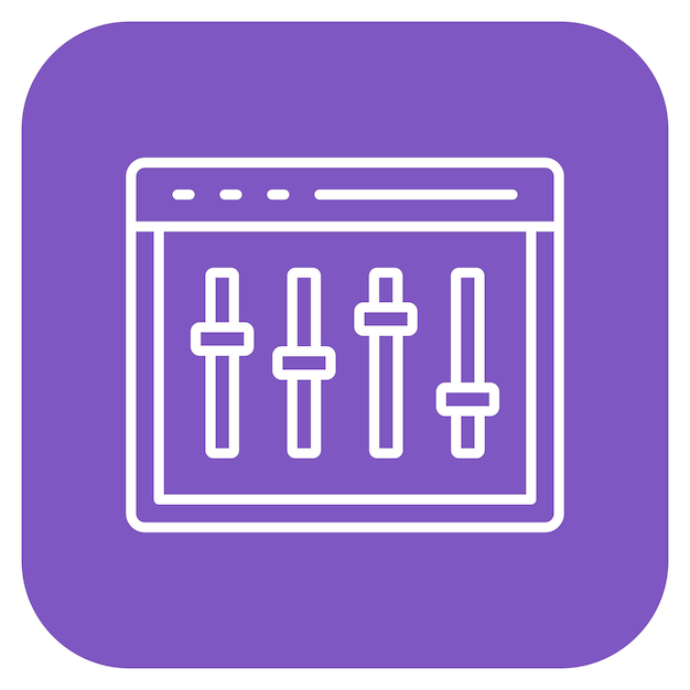 Imagen vectorial del icono del panel de control Se puede utilizar para la informática