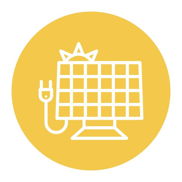 Imagen vectorial del icono del panel solar Se puede usar para el calentamiento global