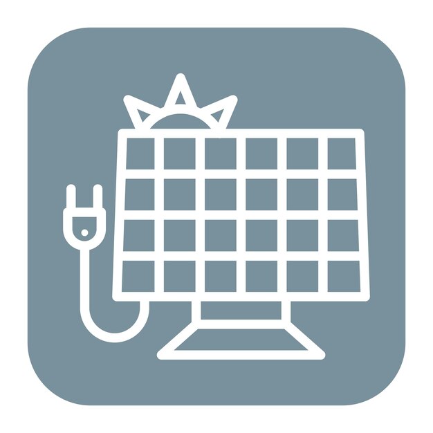 Imagen vectorial del icono del panel solar Se puede usar para el calentamiento global