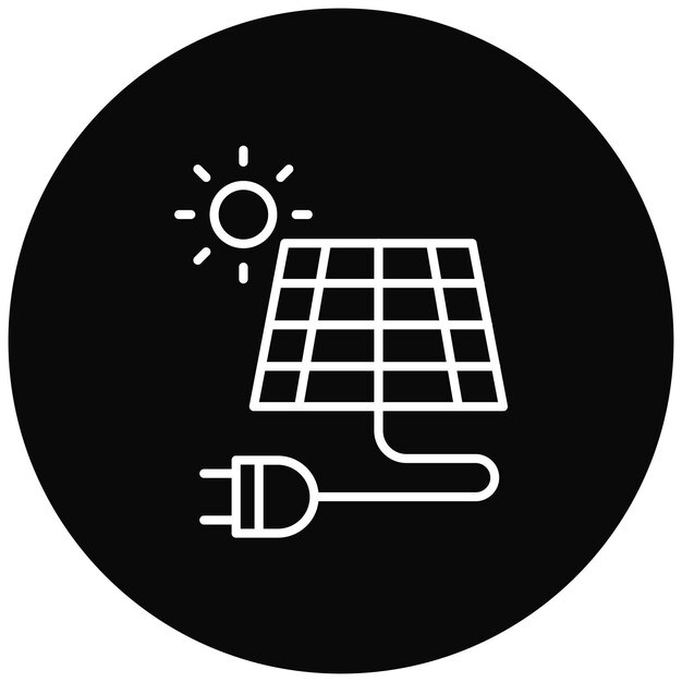 Imagen vectorial del icono del panel solar Se puede utilizar para la energía nuclear