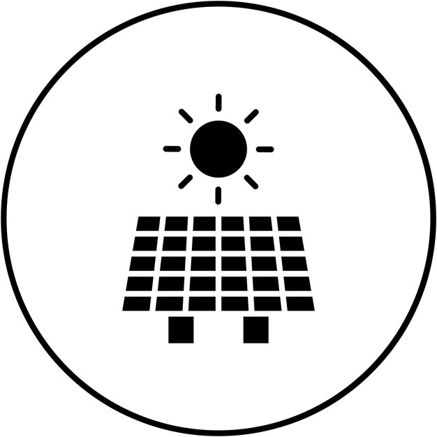 Imagen vectorial del icono del panel solar Se puede utilizar para productos ecológicos