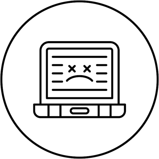 La imagen vectorial del icono de pantalla azul se puede utilizar para la seguridad cibernética