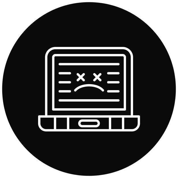 La imagen vectorial del icono de pantalla azul se puede utilizar para la seguridad cibernética