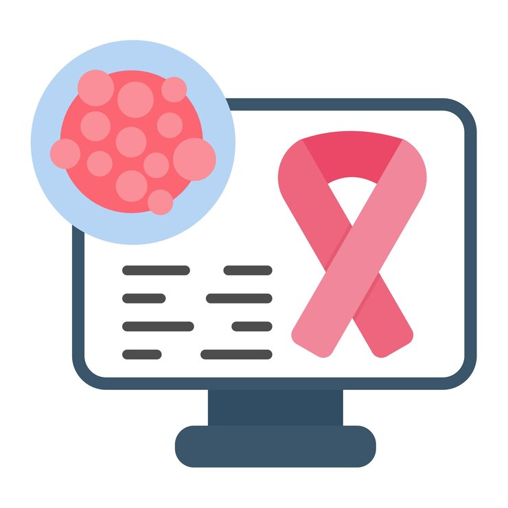 Vector la imagen vectorial del icono de la pantalla del cáncer se puede utilizar para la quimioterapia