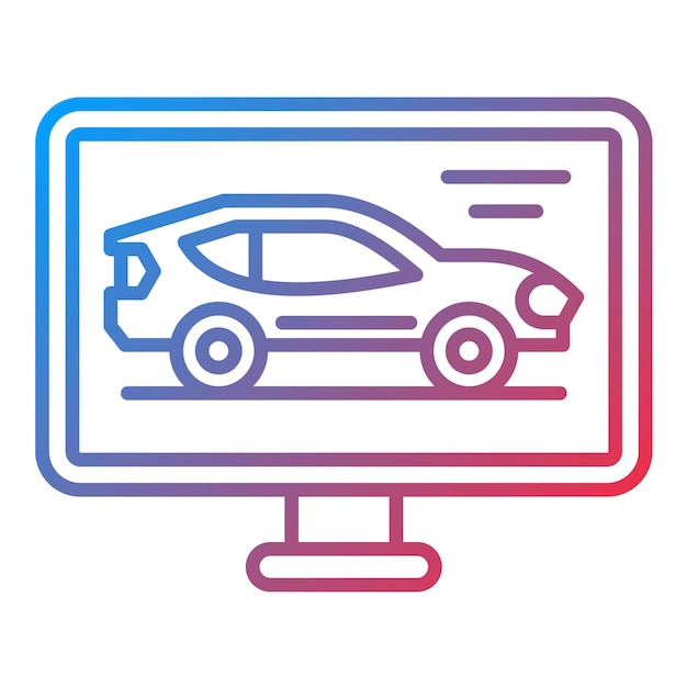 Imagen vectorial del icono de pantalla de la carrera Se puede usar para Auto Racing