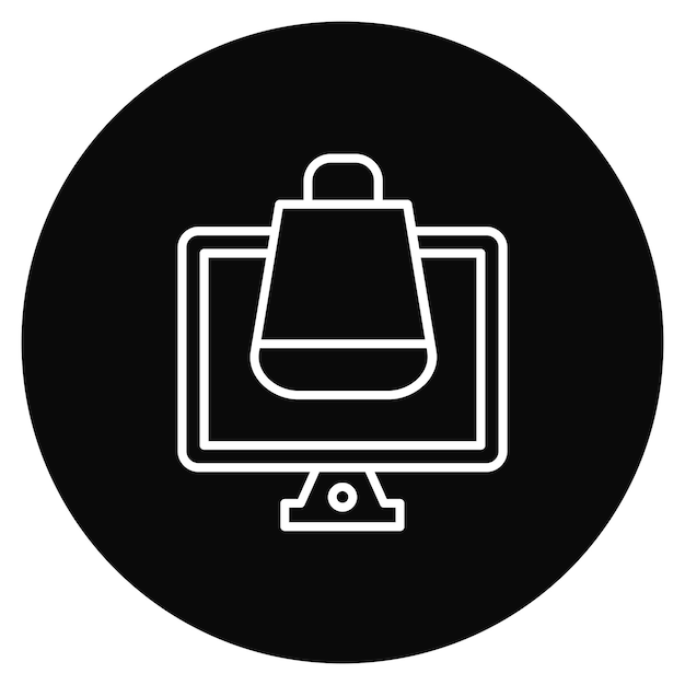 Imagen vectorial del icono de la pantalla de comercio electrónico Se puede utilizar para el comercio electrónico
