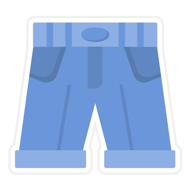 La imagen vectorial del icono de los pantalones cortos de denim se puede usar para la ropa